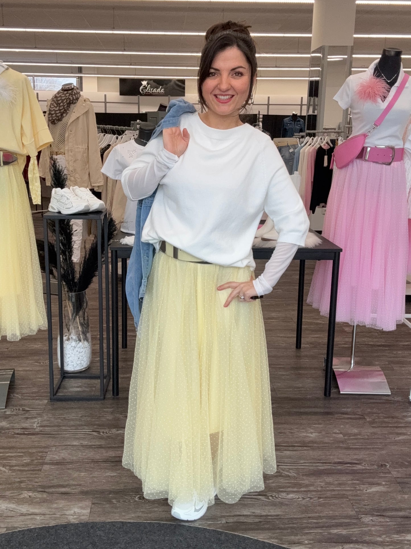 Tüllrock mit Pünktchen rosa, Gr. 34-42