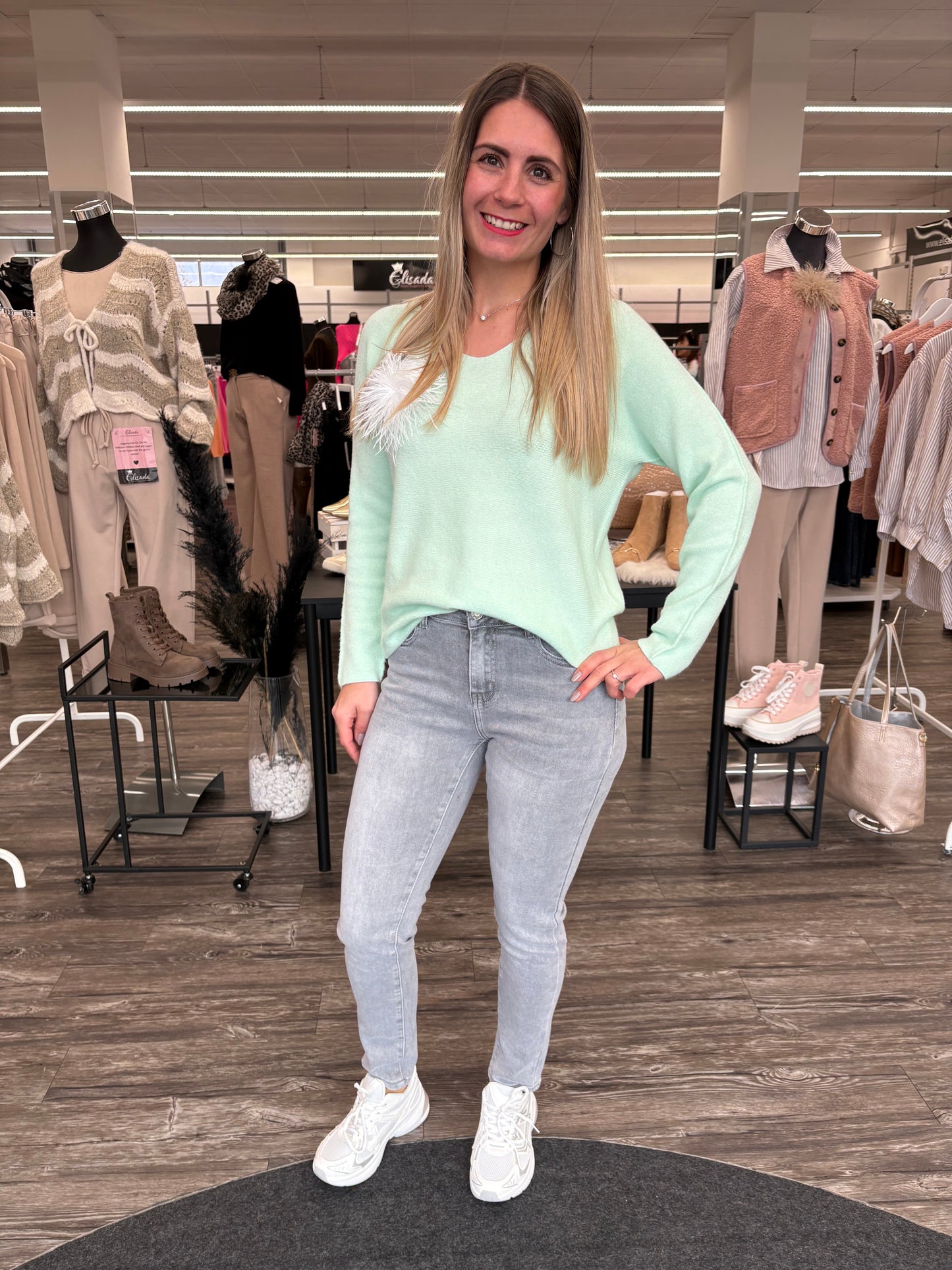 Slim Fit Jeans MBJ Damen – Skinny Jeans in grau Gr. 36-46