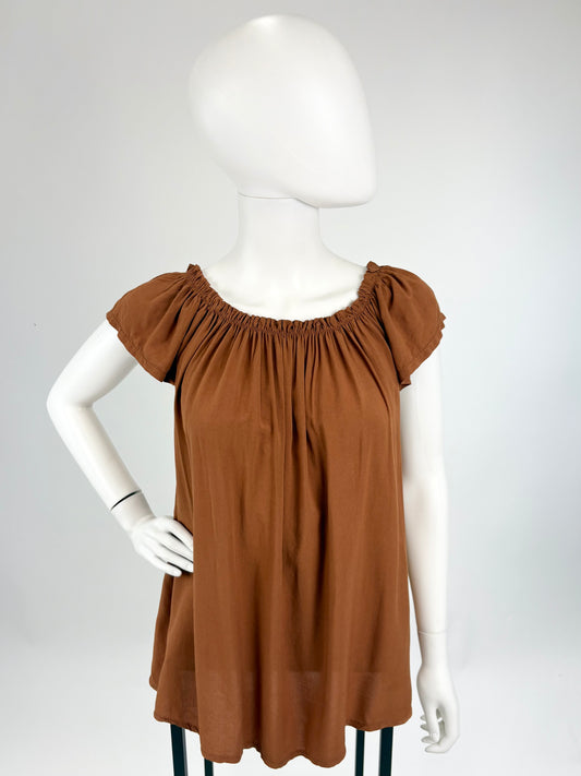 Carmenbluse cognac Gr. 34-40