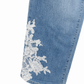 Mid Blue Jeans mit Spitzen-Stickerei, Gr. 36-42