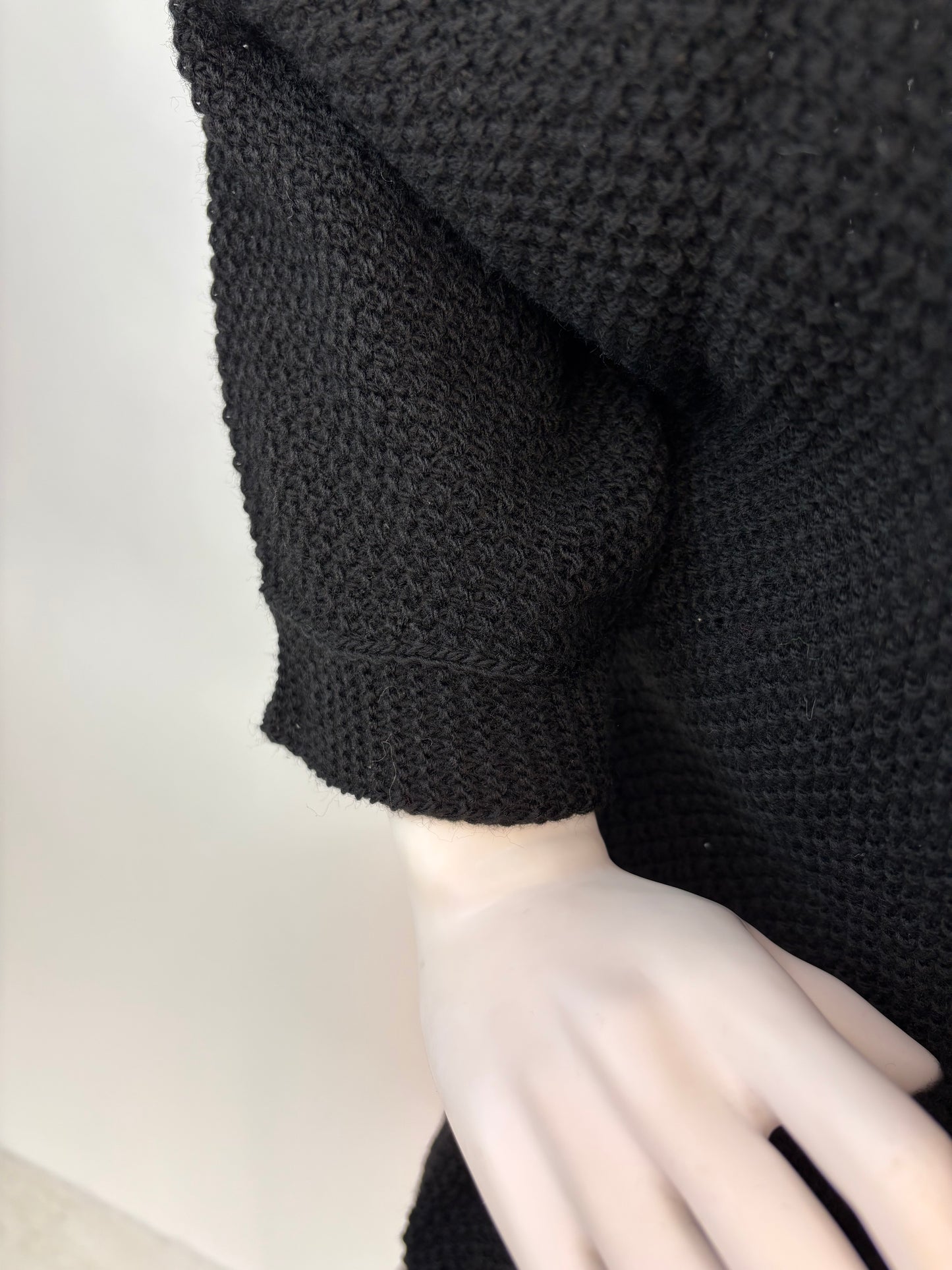 Strickpullover schwarz, Gr. 36-42 kurz