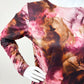 Langarmshirt mit Aquarell-Print in Rot- und Brauntönen, Gr. 34-40