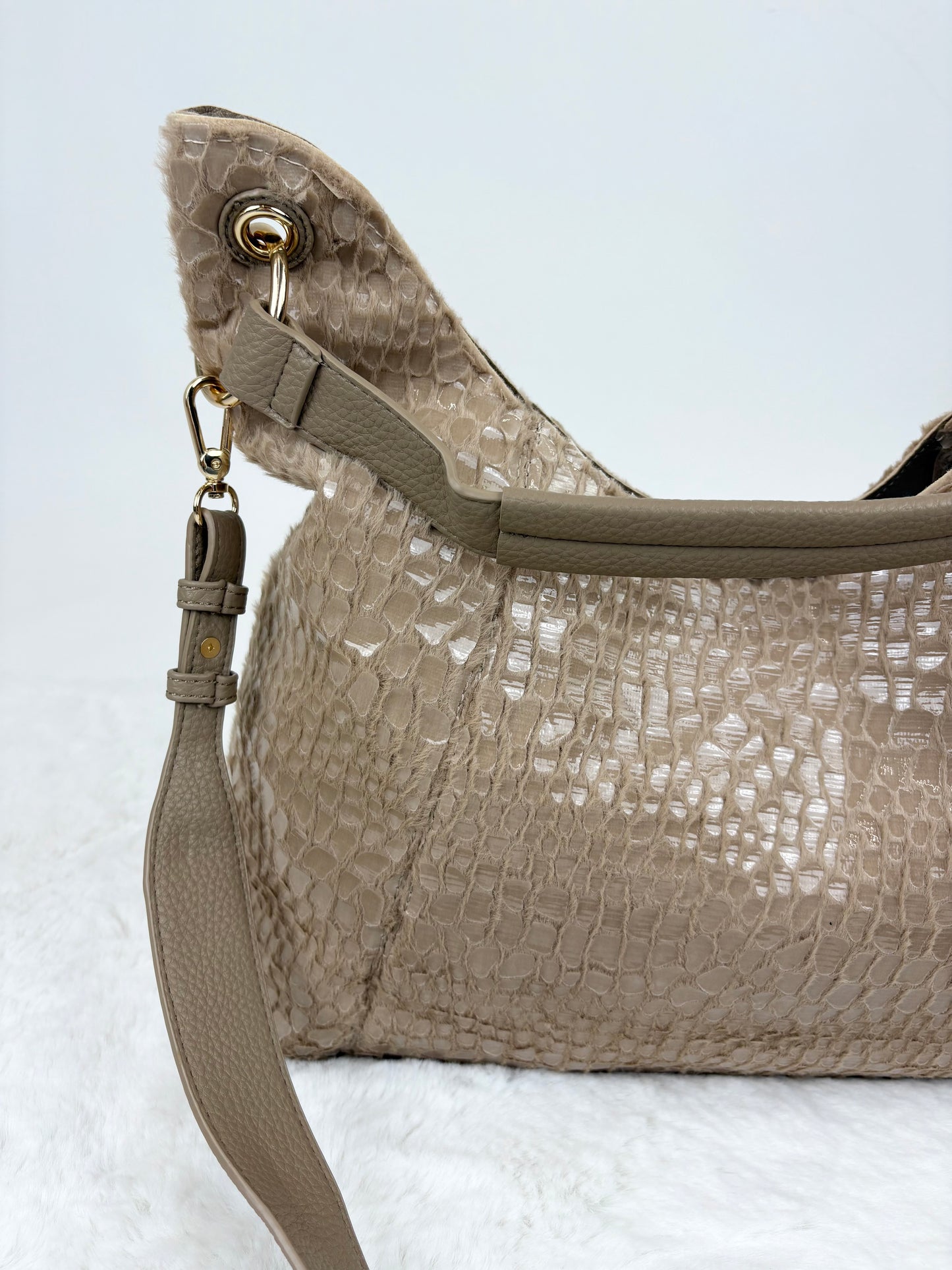 Hobo-Bag Croc caramel
