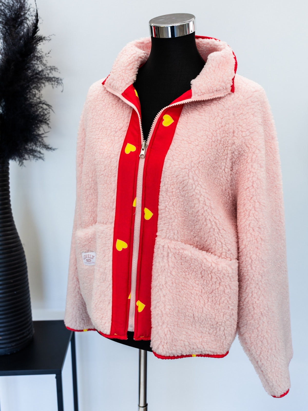 Kuschelige Wendejacke „Lovely Hearts“ rosa, Gr. 36-42