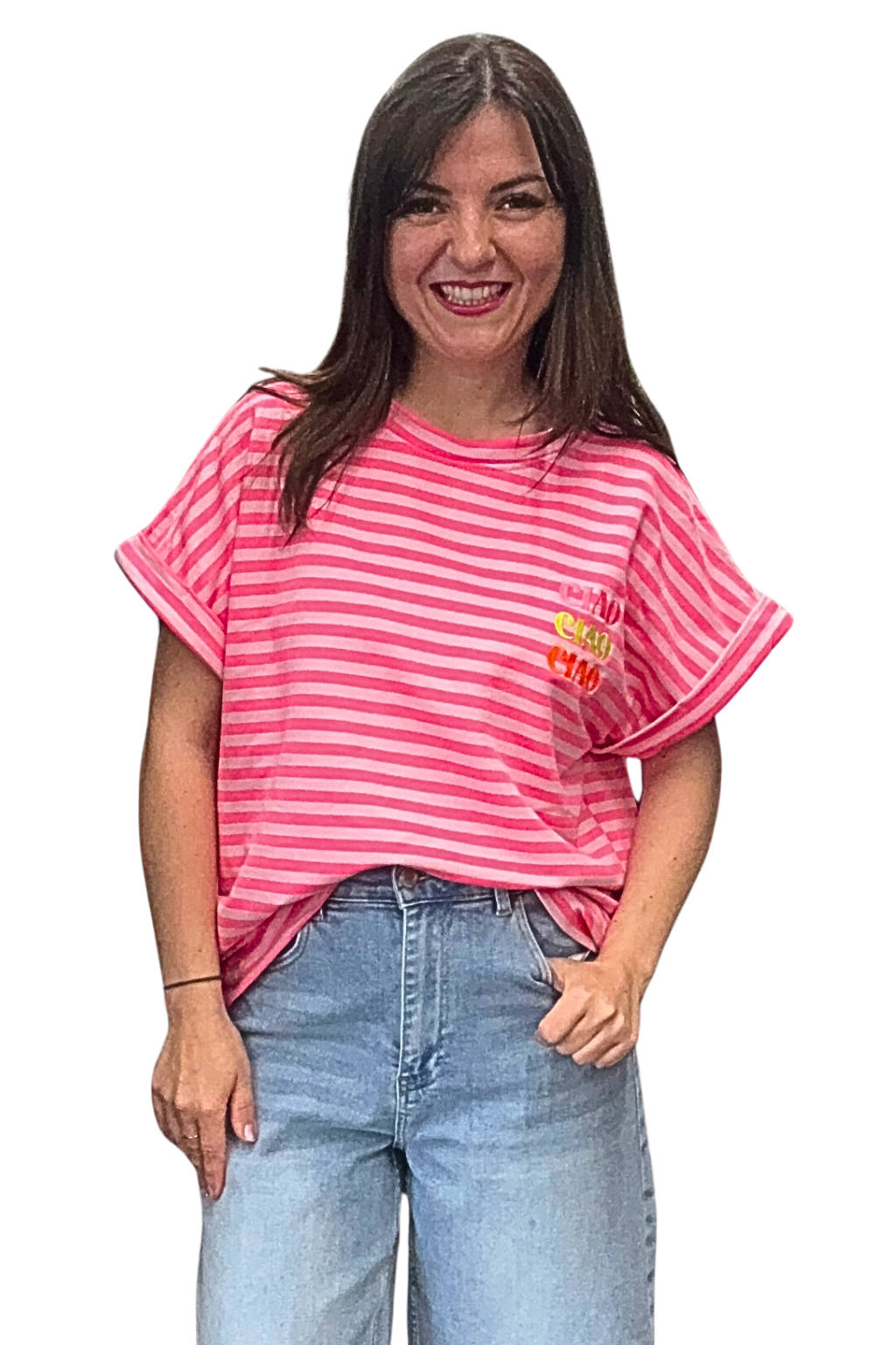 Streifen-Shirt "Ciao" pink, Gr. 34-42