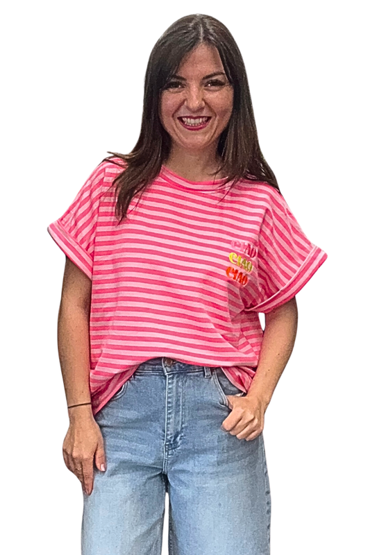 Streifen-Shirt "Ciao" pink, Gr. 34-42