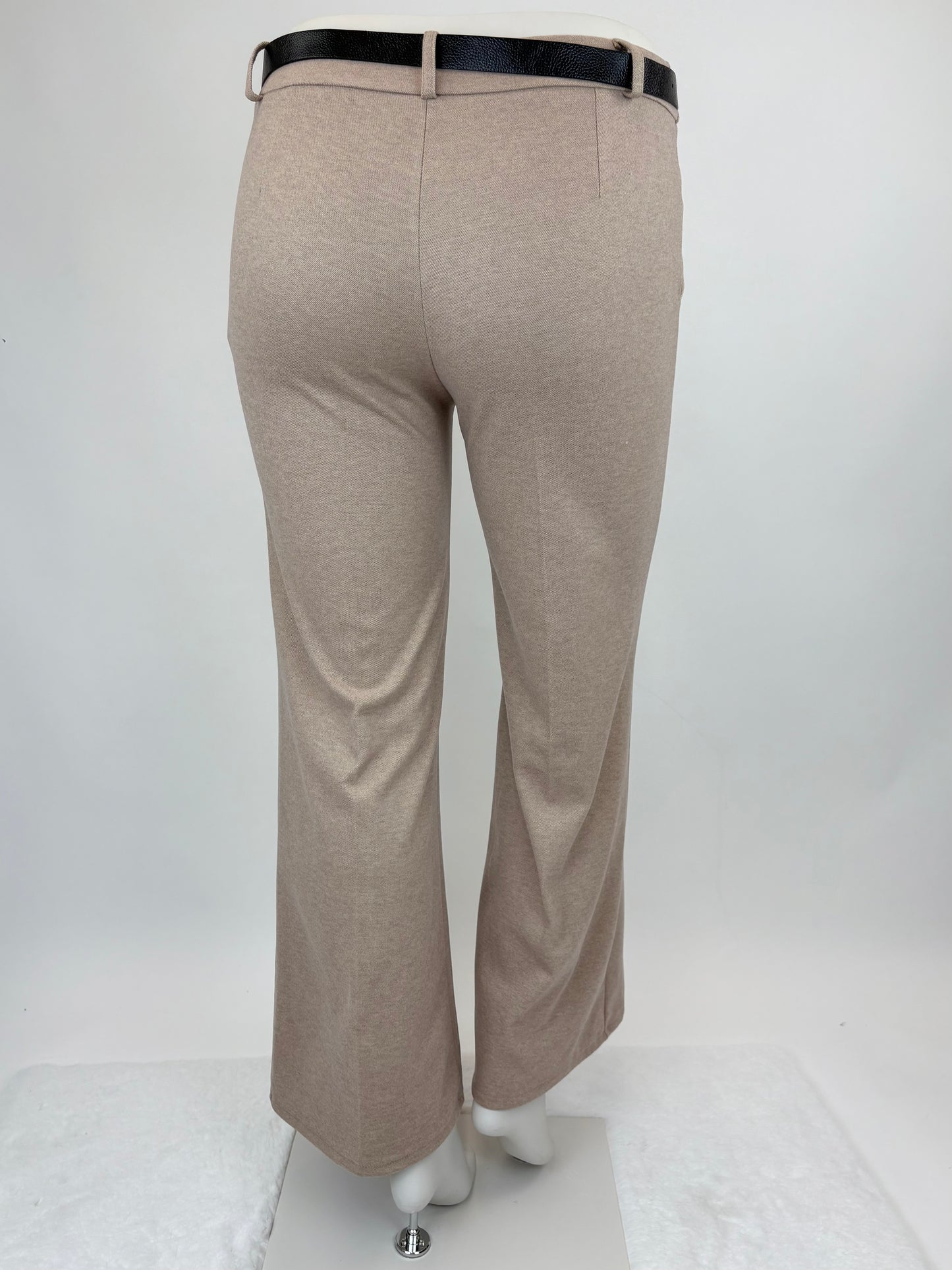 Elegante Stoffhose mit Gürtel taupe, Gr. 36-42
