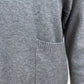Strickpullover in Grau mit Schalkragen und Taschen , Gr. 36-42
