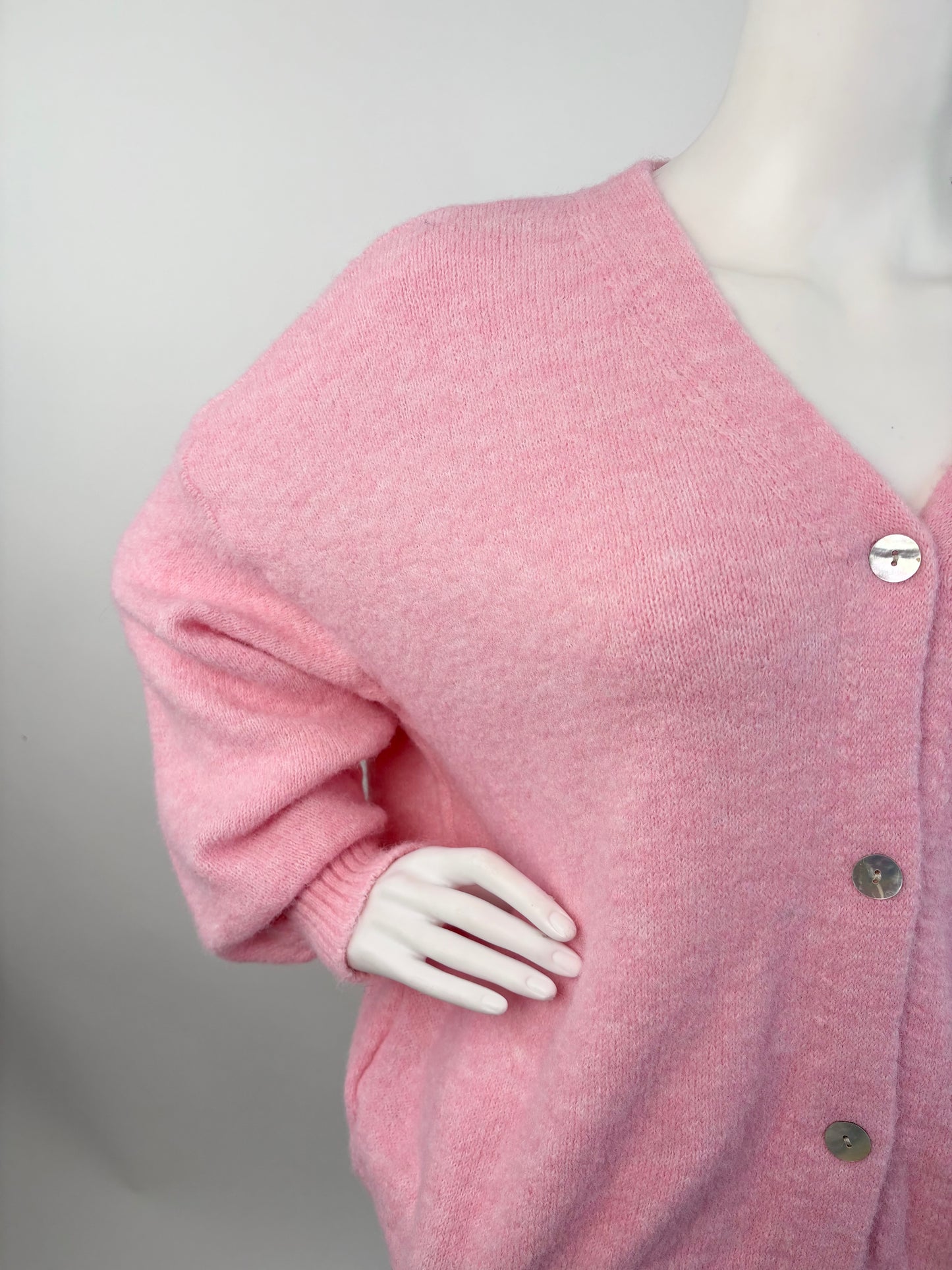 Strick-Cardigan rosa, Gr. 36-44
