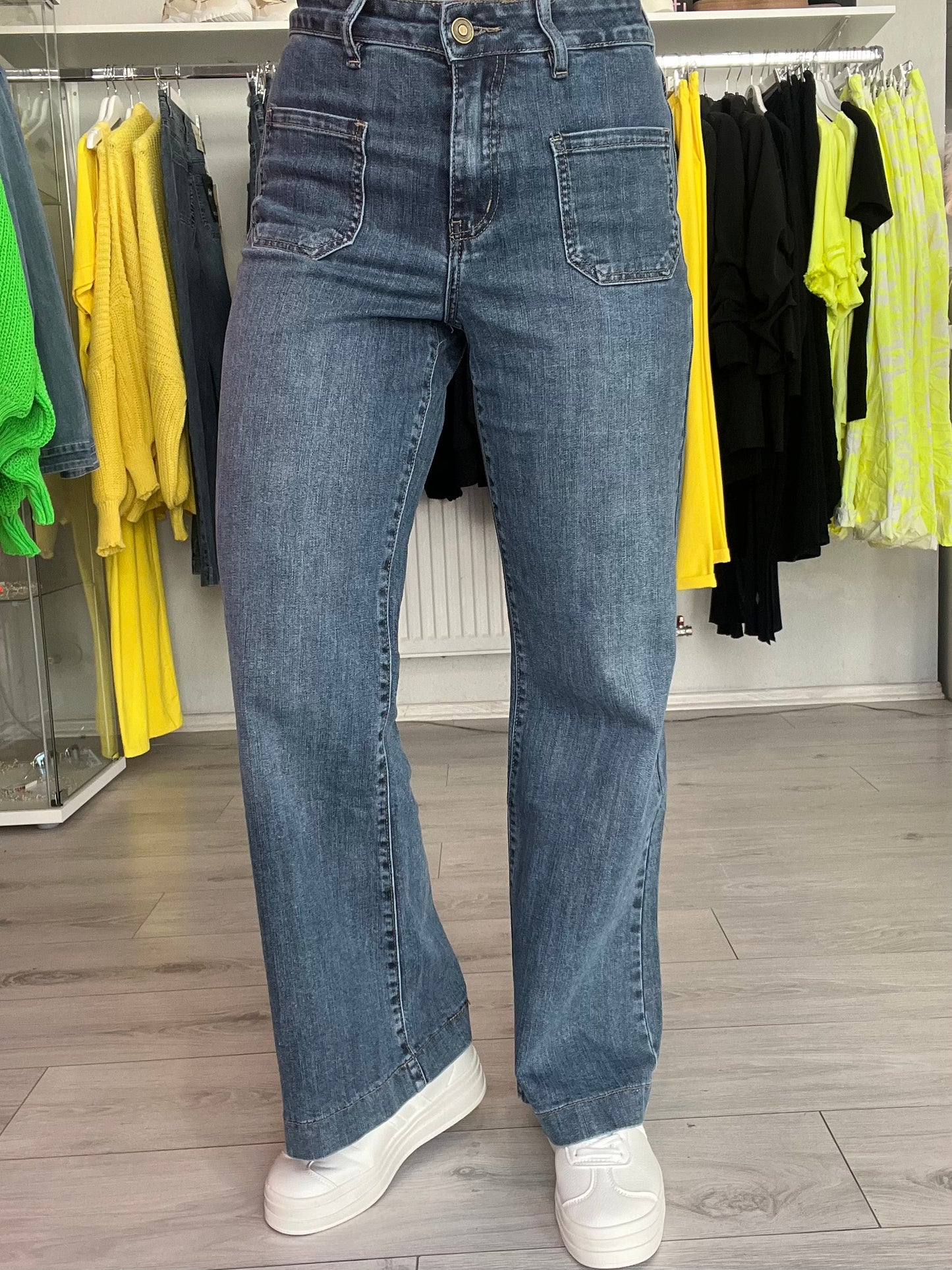 Wide-Leg Jeans hell, Gr. 34-42