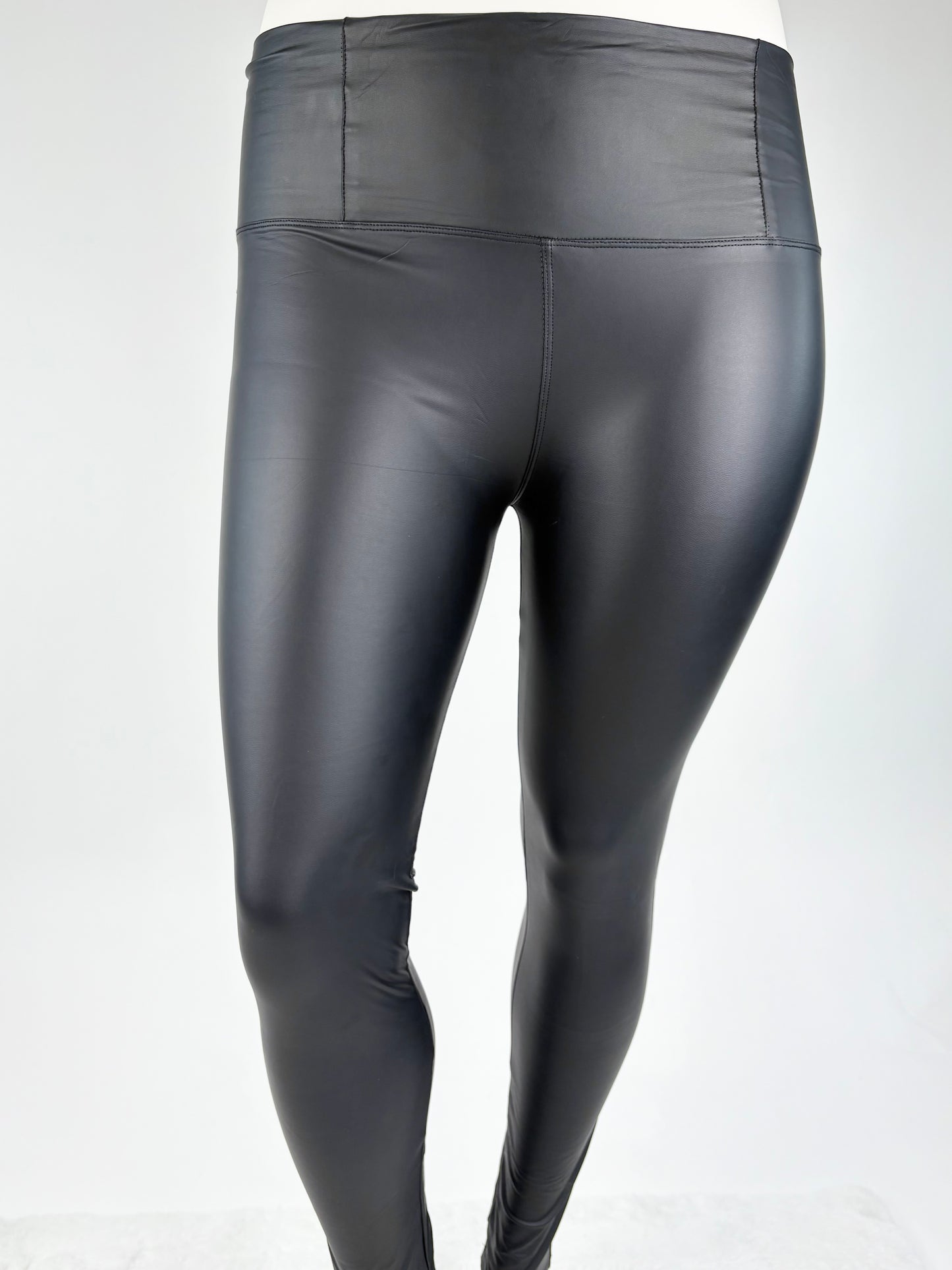 Leggins Lederoptik schwarz , Gr. 34-42