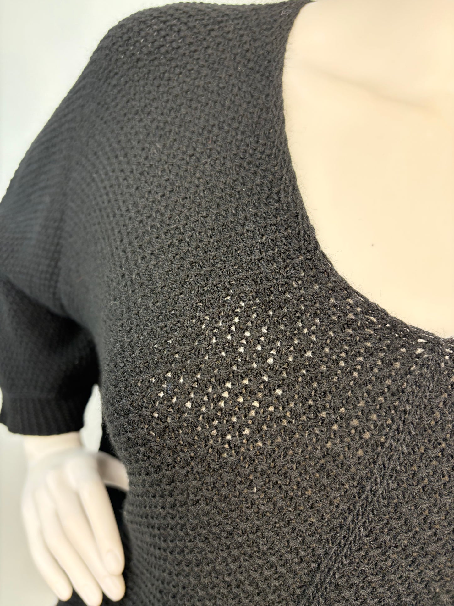Strickpullover schwarz, Gr. 36-42 kurz