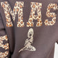 Oversized Hoodie „Namaste“ – Braun mit Leo-Print Gr. 38-44