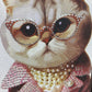 Shirt Katze schokobraun, Gr. 34-38
