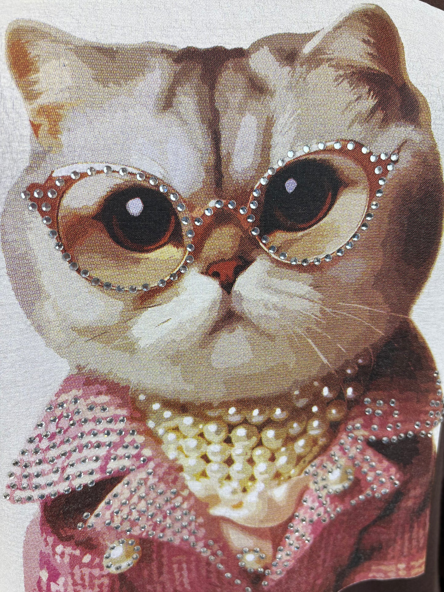 Shirt Katze schokobraun, Gr. 34-38