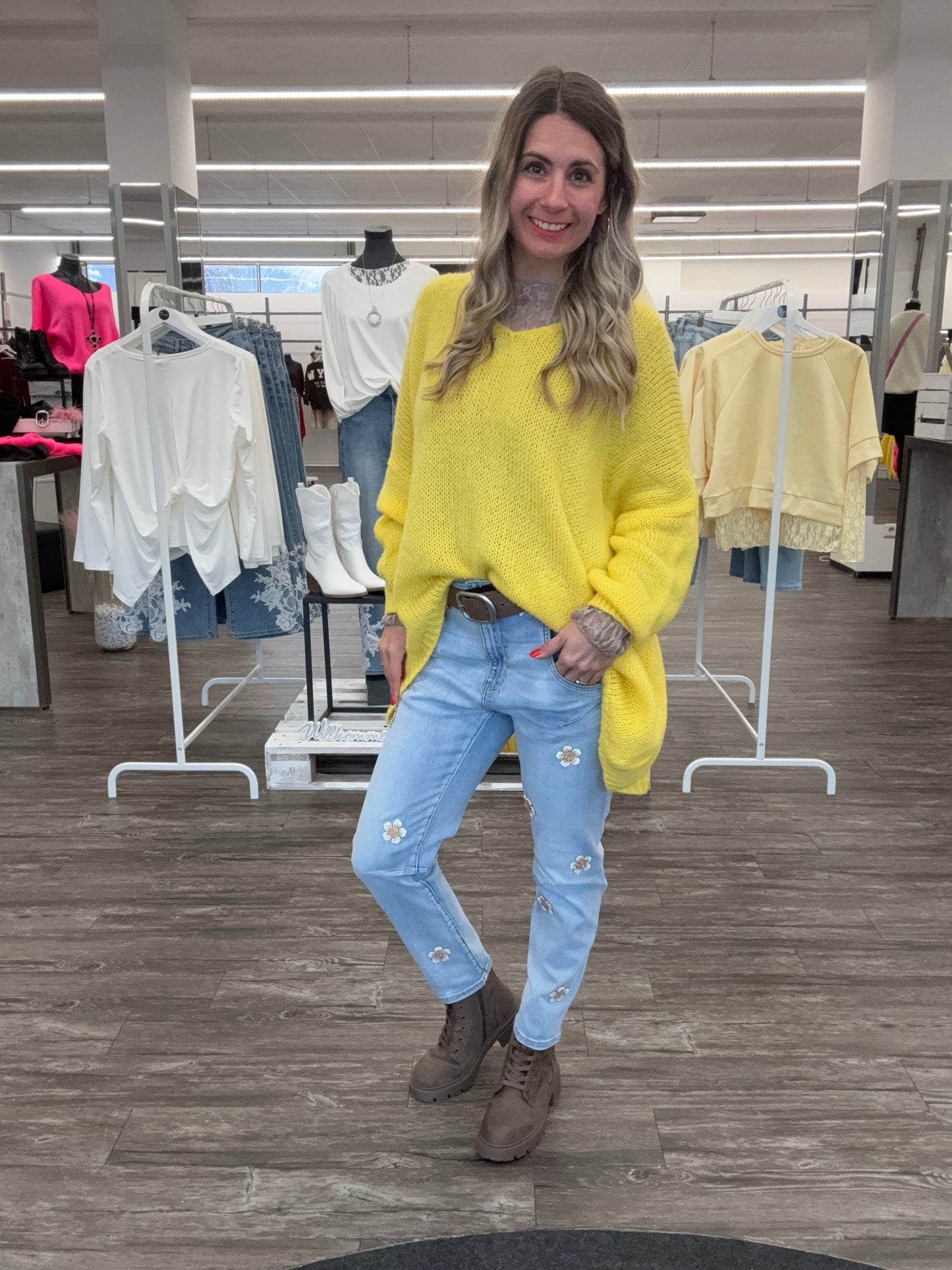 Pullover gelb, Gr. 38-44/46