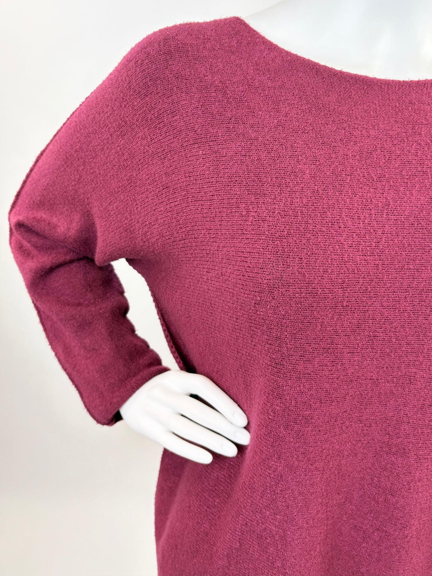 Pullover Rundhalsausschnitt bordeaux , Gr. 36-42