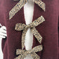 Cardigan Leo-Schleifen bordeaux, Gr. 36-44