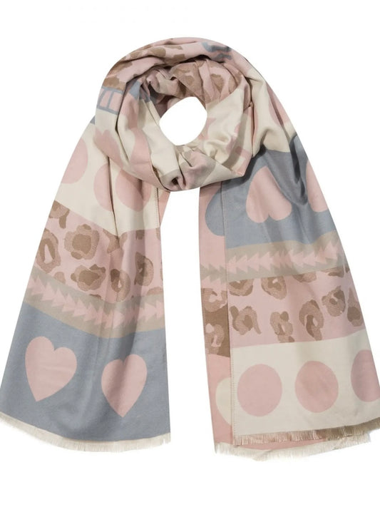 Schal "Love" pastellfarben