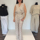 Polka Dots Zweiteiler creme/schwarz, Gr. 36-42