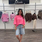 Streifenshirt neonpink, Gr. 36-42
