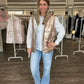 Steppweste kurz metallic roségold, Gr. 36-42