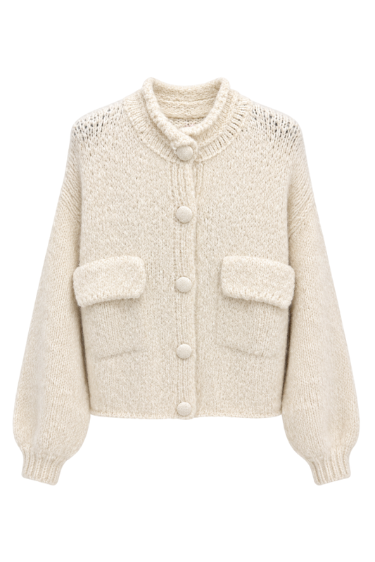 Strickjacke creme, Gr. 38-44
