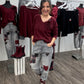 Jeans Pailletten + Patches grau, Gr. 36-42