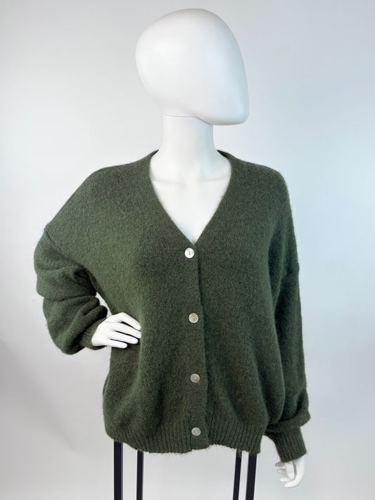 Strick-Cardigan oliv, Gr. 36-44