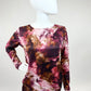 Langarmshirt mit Aquarell-Print in Rot- und Brauntönen, Gr. 34-40