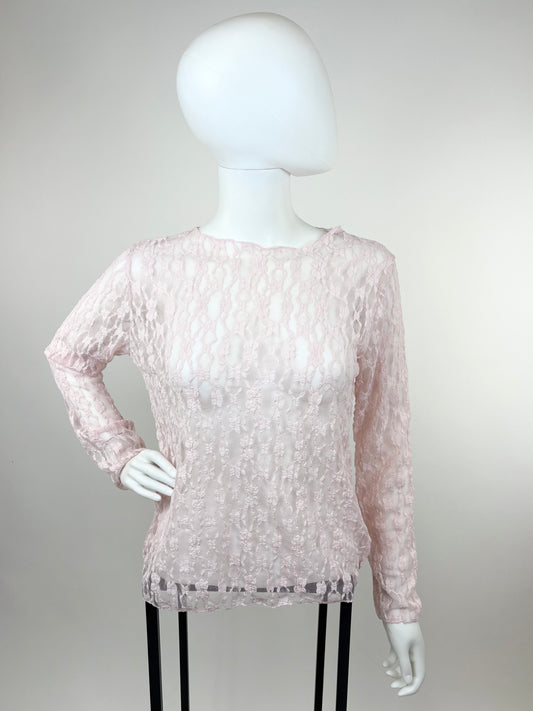 Zartes Spitzenoberteil rosa, Gr. 36-42