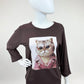 Shirt Katze schokobraun, Gr. 34-38