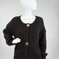 Strickcardigan braun mit goldenen Knöpfen, Gr. 36-44