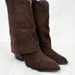Cowboy-Boot Wildlederoptik dunkelbraun Gr. 36-41