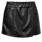Skort Lederlook schwarz, Gr. 36-42