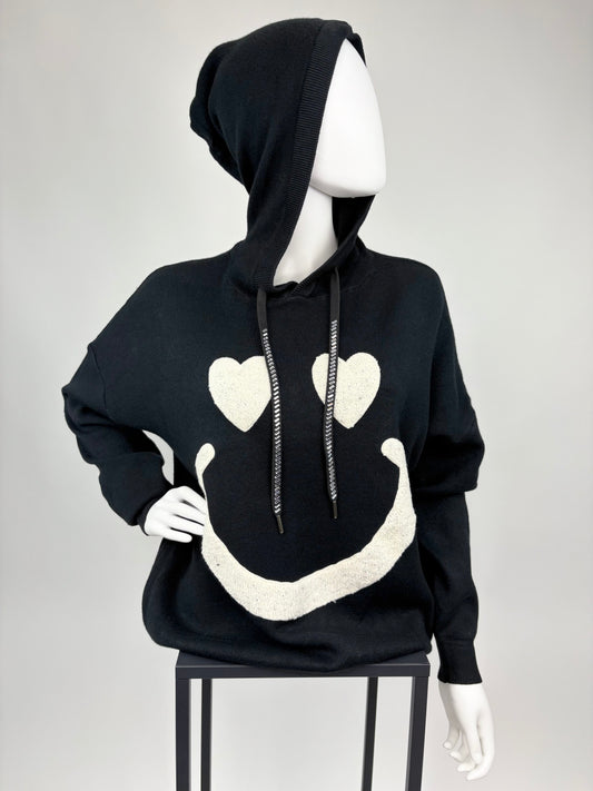 Hoodie Smiley schwarz, Gr. 36-42
