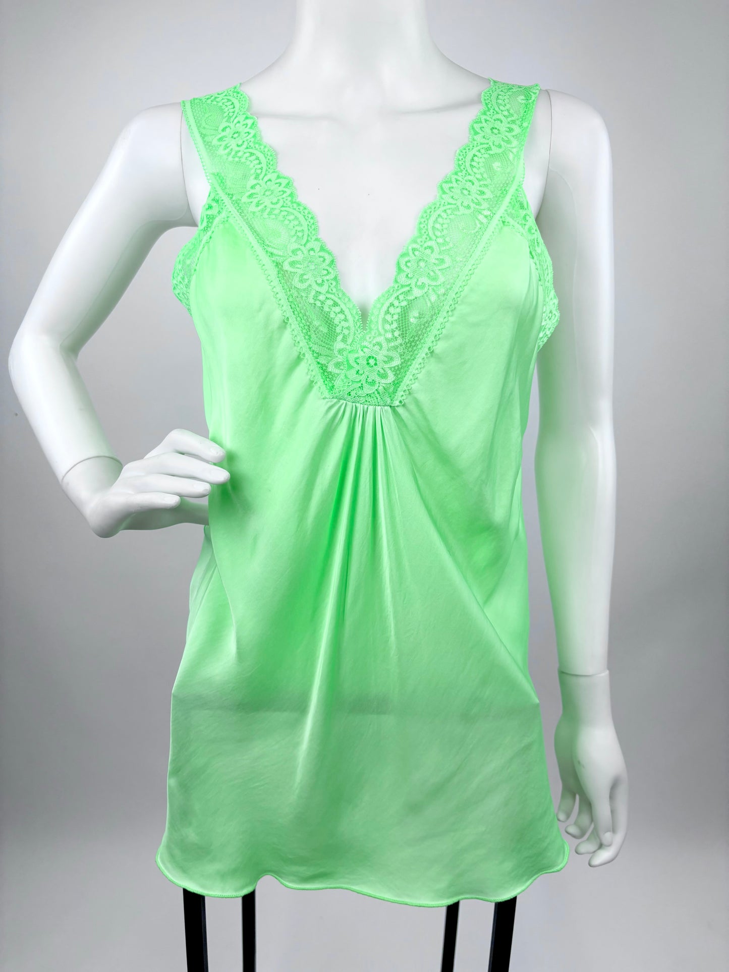 Spitzen-Top neongrün, Gr. 36-44