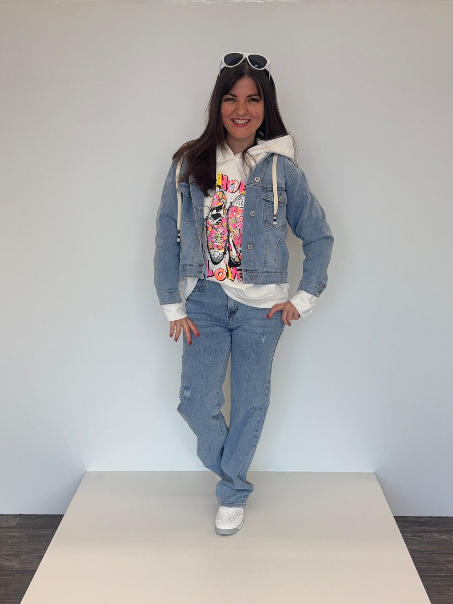 Hoodie Sneaker weiß, Gr. 36-42
