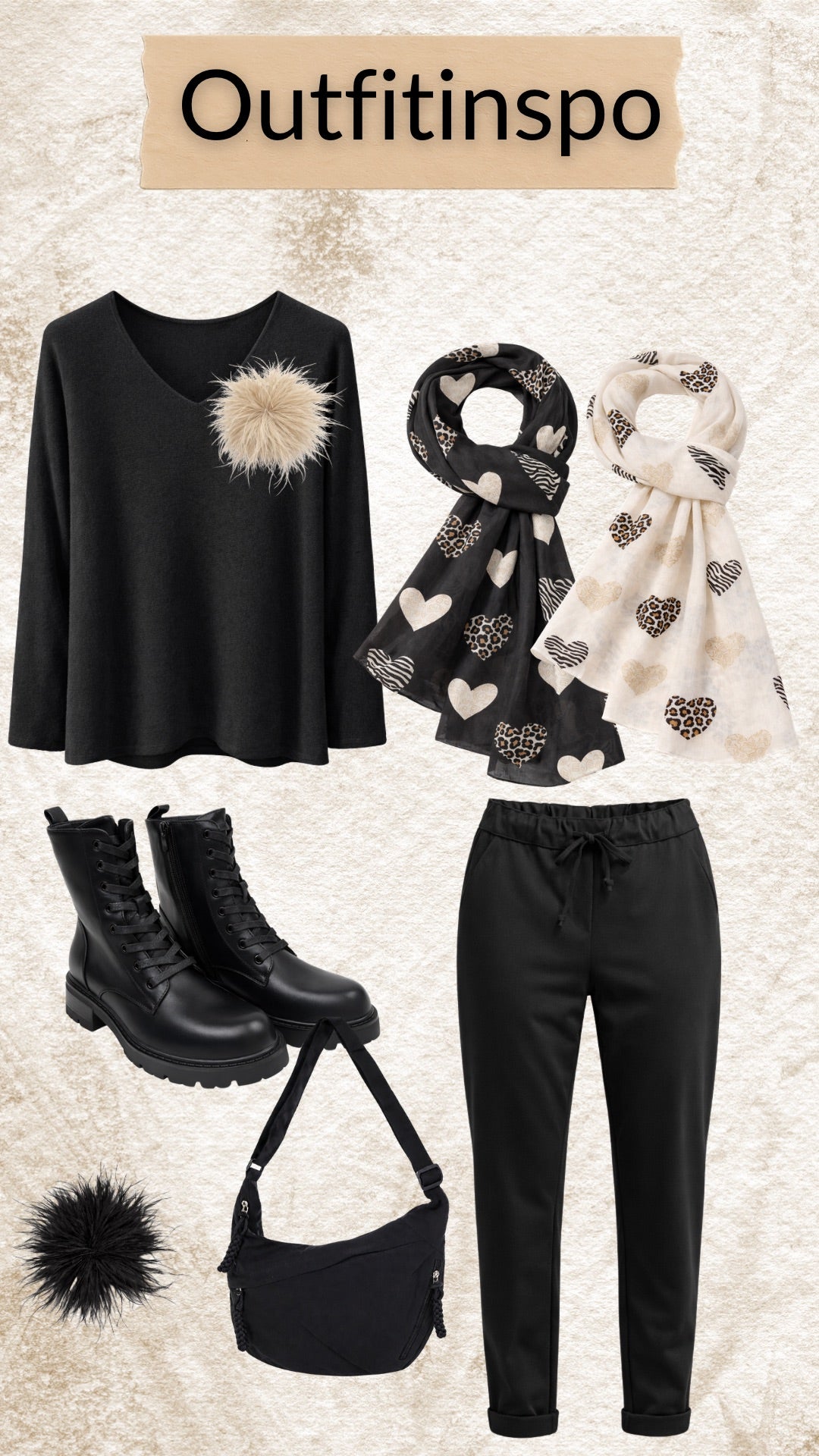 Schnür-Boot schwarz, Gr. 36-41