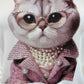Shirt Katze weiß, Gr. 34-38
