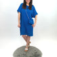 Kleid mit Tasche royalblau, Gr. 38-44