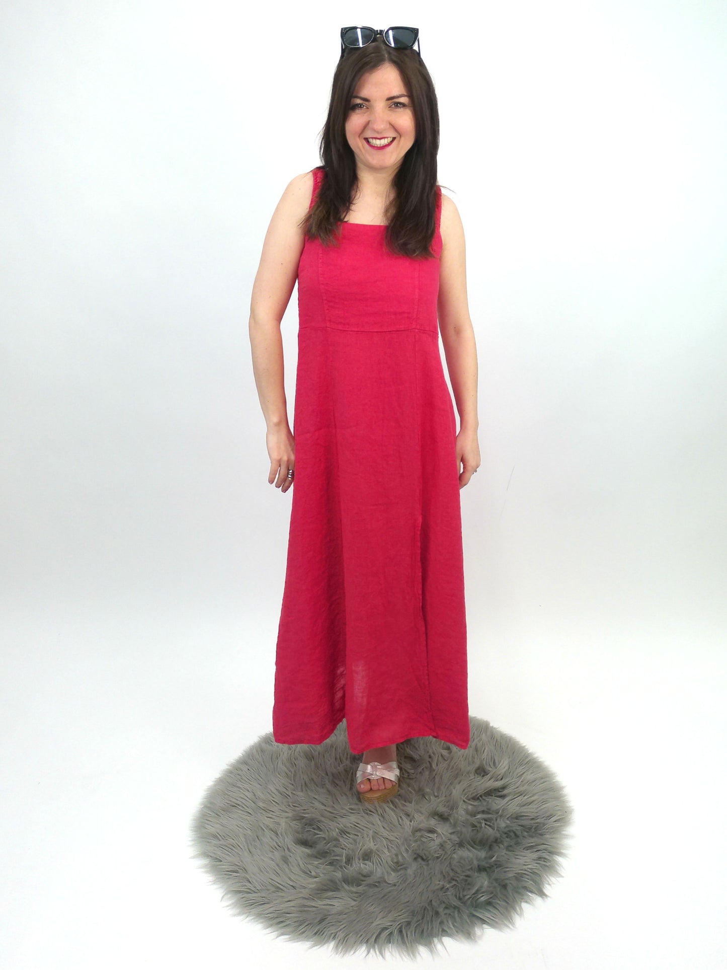 Leinenkleid rot, Gr. 36-42