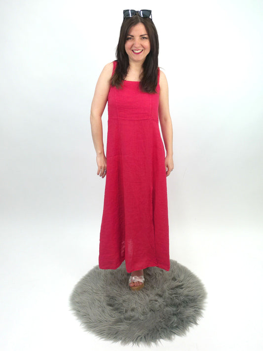 Leinenkleid rot, Gr. 36-42
