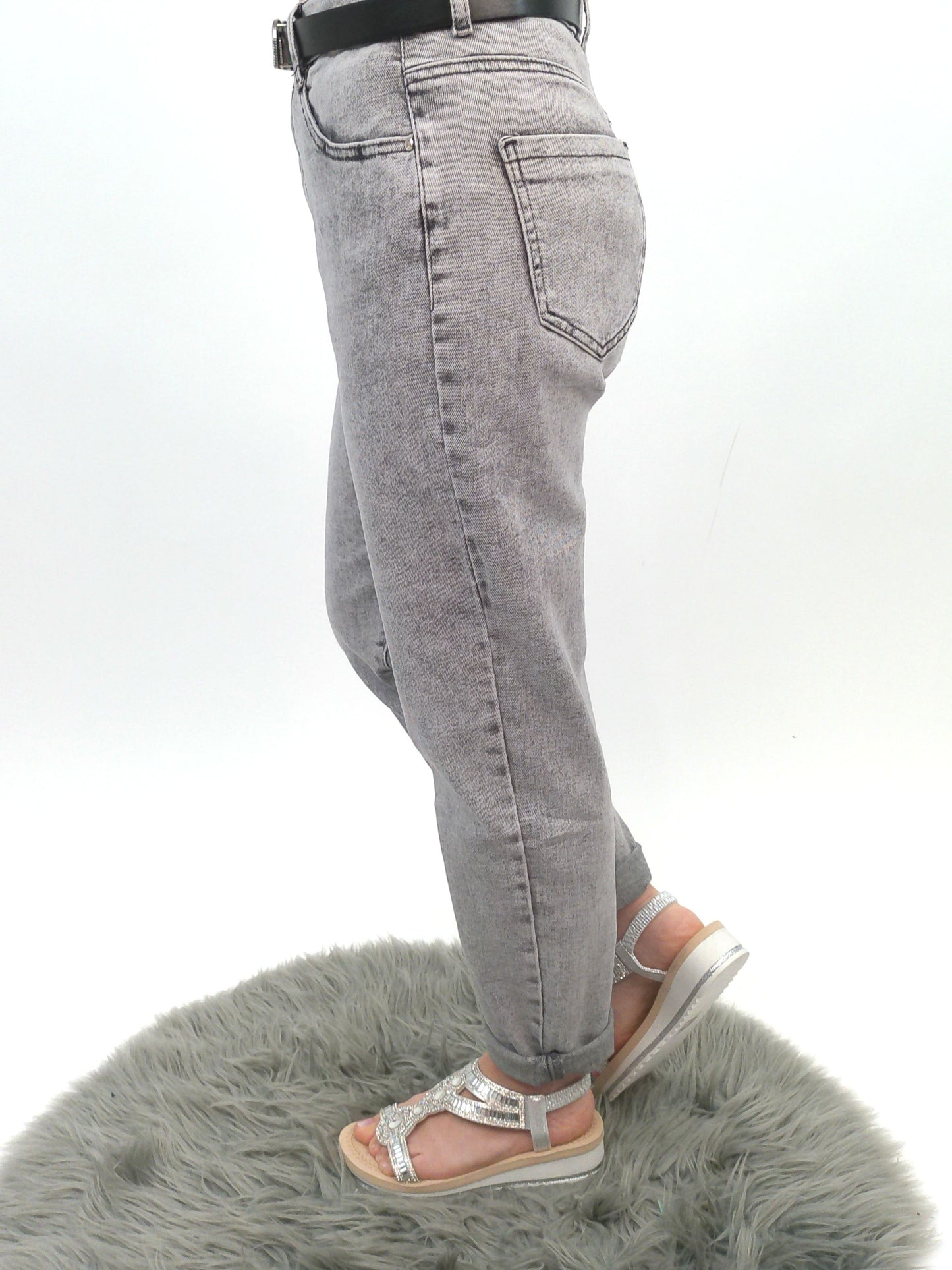 Jeans grau inkl. Gürtel , Gr. 36-46