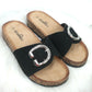 Pantolette Schnalle schwarz, Gr. 37-40