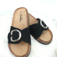 Pantolette Schnalle schwarz, Gr. 37-40