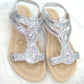 Sandale Silber Glitzer, Gr. 36-41