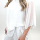 Chiffonshirt Glitzer weiß, Gr. 36-42