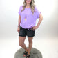 Shirt mit Kette zum Binden flieder, Gr. 36-42