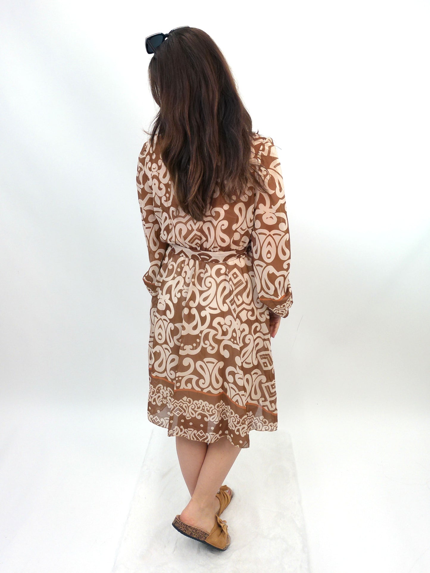 Midikleid Ethno cognac, Gr. 34-40